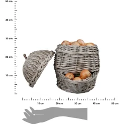 Kosz wiklinowy na warzywa i owoce z pokrywką h34,5 cm * Esschert Design Sale