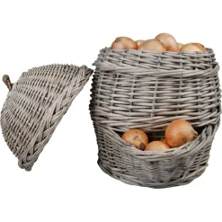 Kosz wiklinowy na warzywa i owoce z pokrywką h34,5 cm * Esschert Design Sale
