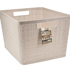 Koszyk do przechowywania beżowy 35x29x22 cm