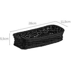 Koszyk na sztućce i akcesoria kuchenne czarny organizer 28x11,5xh5,5 cm