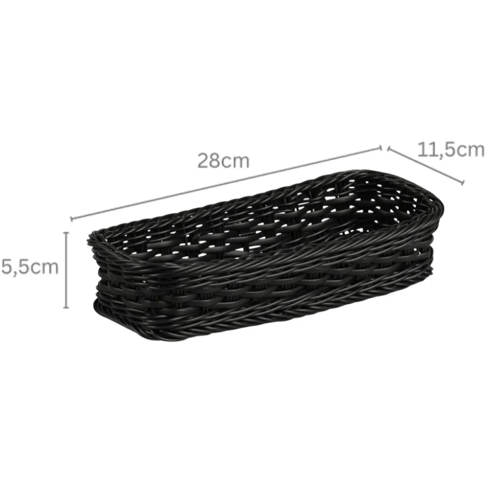 Koszyk na sztućce i akcesoria kuchenne czarny organizer 28x11,5xh5,5 cm