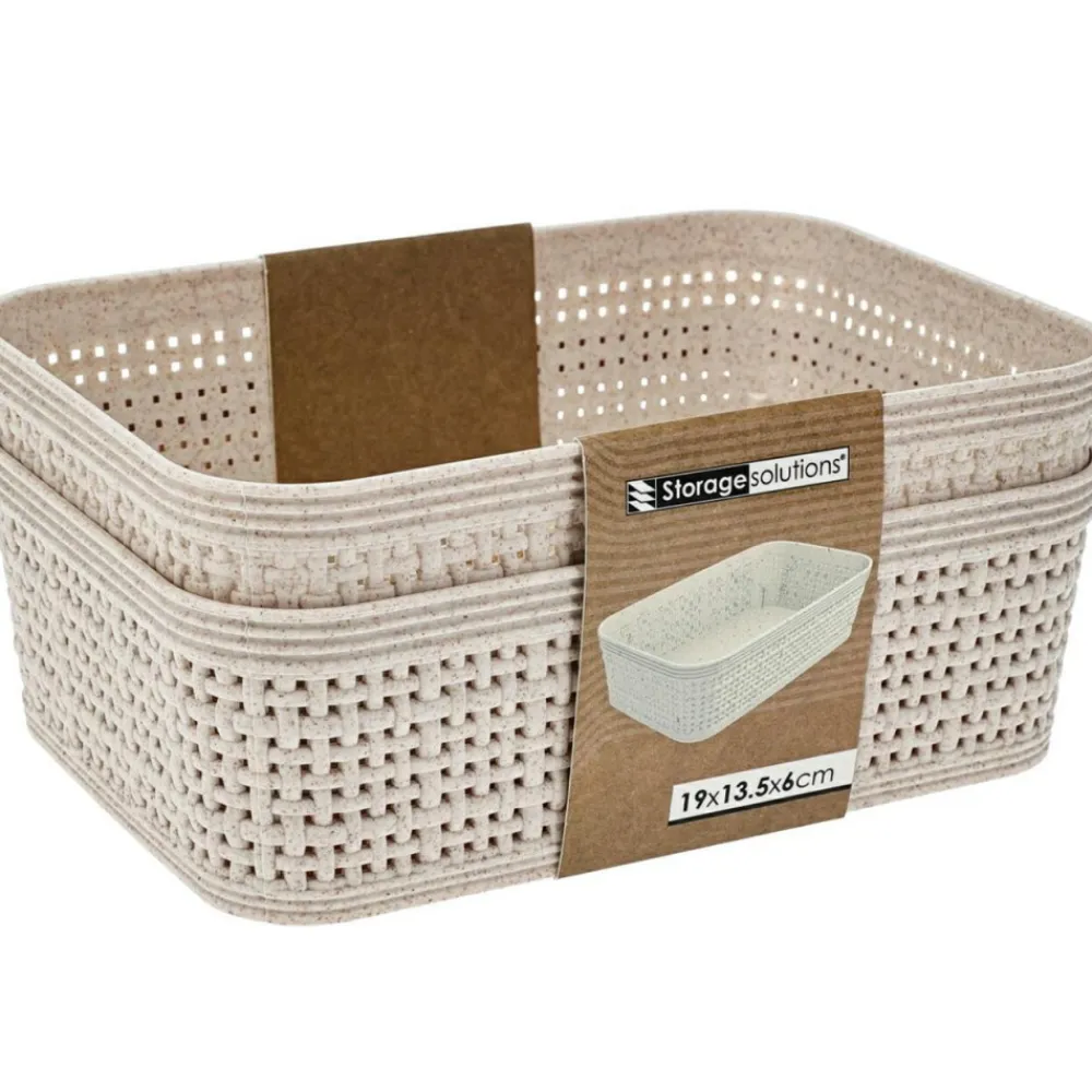 Koszyki do przechowywania 2 szt beżowe 19x13x6 cm * Storage Solutions Hot