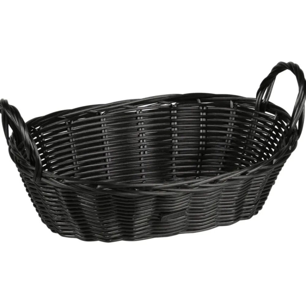 Koszyk na pieczywo i owoce czarny z uchwytami 29x18x13 cm * Kesper