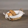 Koszyk z tworzywa sztucznego z materiałową wyściółką na pieczywo 30x20xh9 cm * Kesper Discount