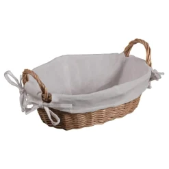 Koszyk z tworzywa sztucznego z materiałową wyściółką na pieczywo 30x20xh9 cm * Kesper Discount