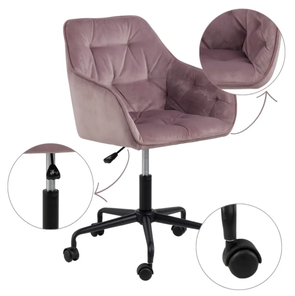 Krzesło biurowe Brooke brudny róż