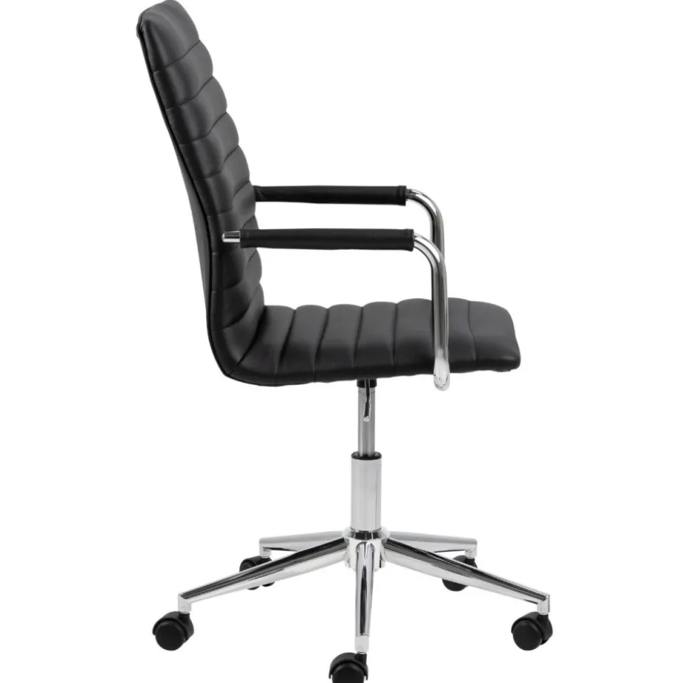 Krzesło biurowe Winslow z podłokietnikami czarne chrom