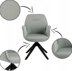 Krzesło do jadalni Bestall Grey Black