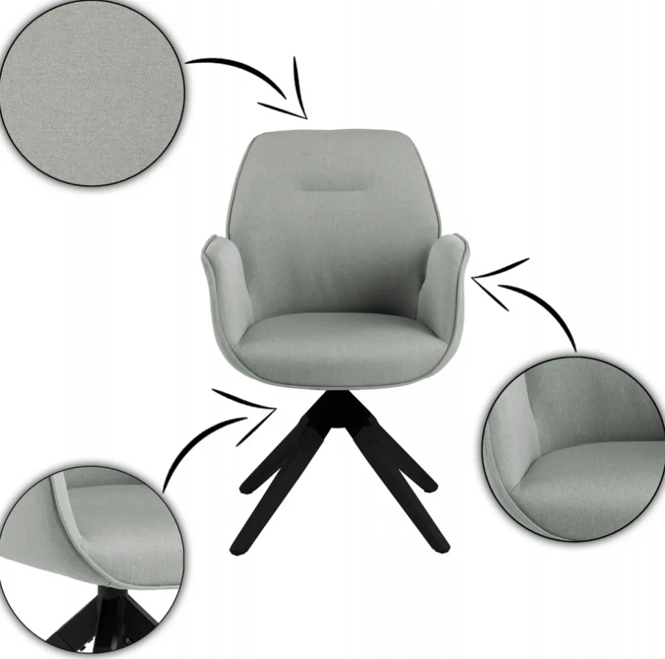 Krzesło do jadalni Bestall Grey Black