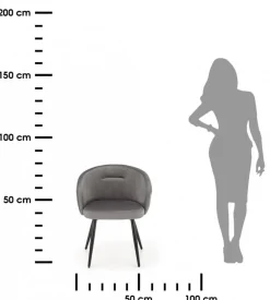 Krzesło tapicerowane K-430 popiel welur * Halmar Discount