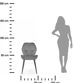 Krzesło tapicerowane K-453 popiel welur * Halmar Clearance