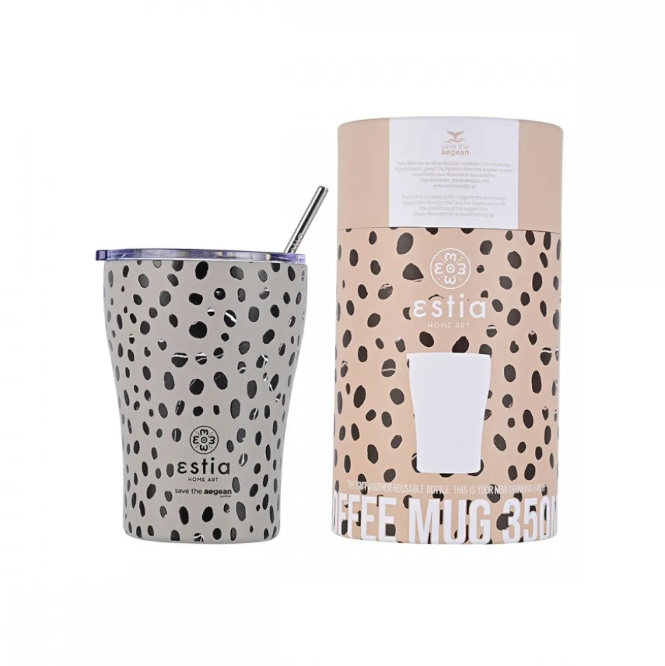 Kubek termiczny w zwierzęcy wzór 350 ml Leopard taupe