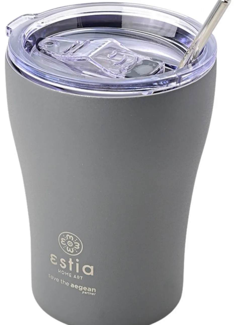 Kubek termiczny ze słomką 350 ml Fjord Grey