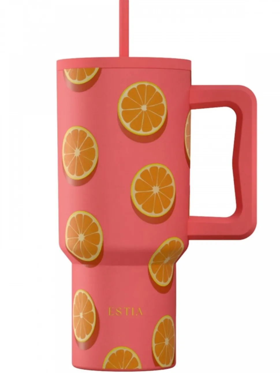Kubek termiczny ze słomką 900 ml Orange Pop