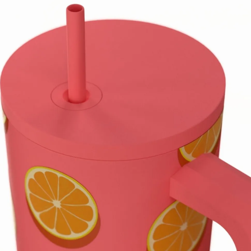 Kubek termiczny ze słomką 900 ml Orange Pop