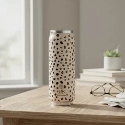Kubek termiczny ze słomką 500 ml Leopard Taupe