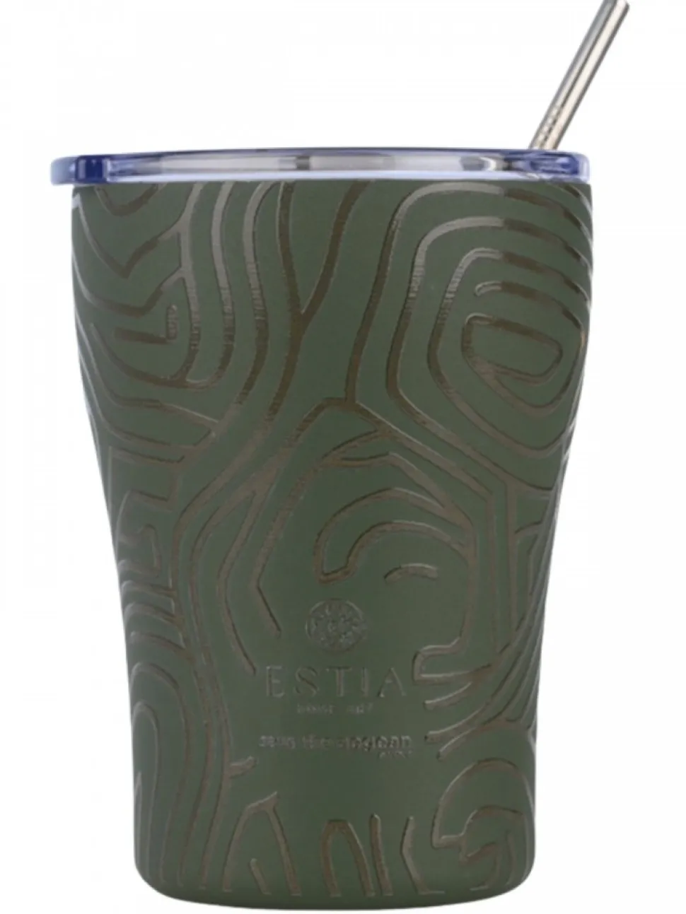 Kubek termiczny ze słomką 350 ml Olive Flow