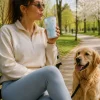 Kubek termiczny ze słomką 350 ml Blue Daisy