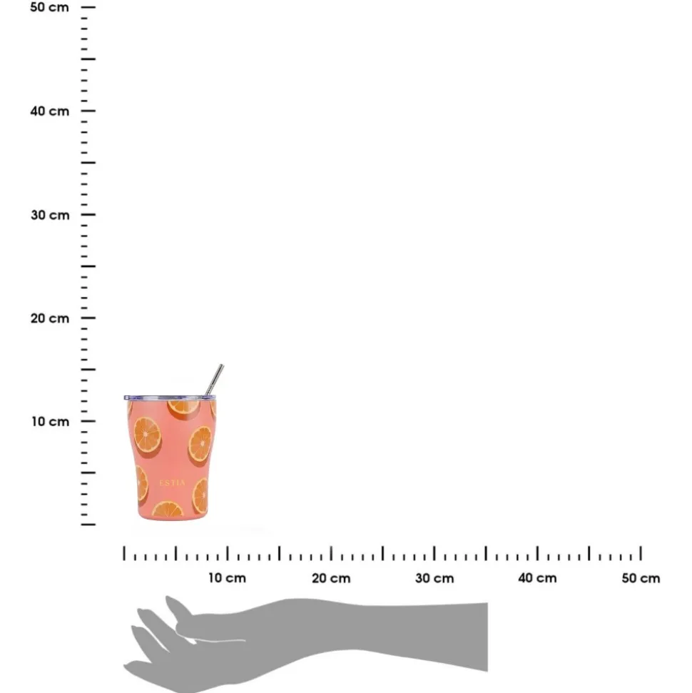 Kubek termiczny ze słomką 350 ml Orange Pop