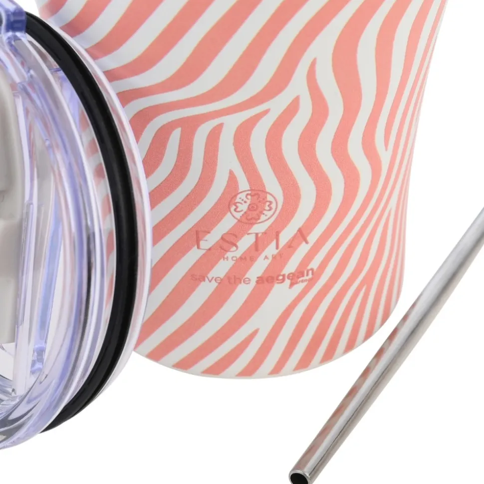 Kubek termiczny ze słomką 350 ml Soft Ripple