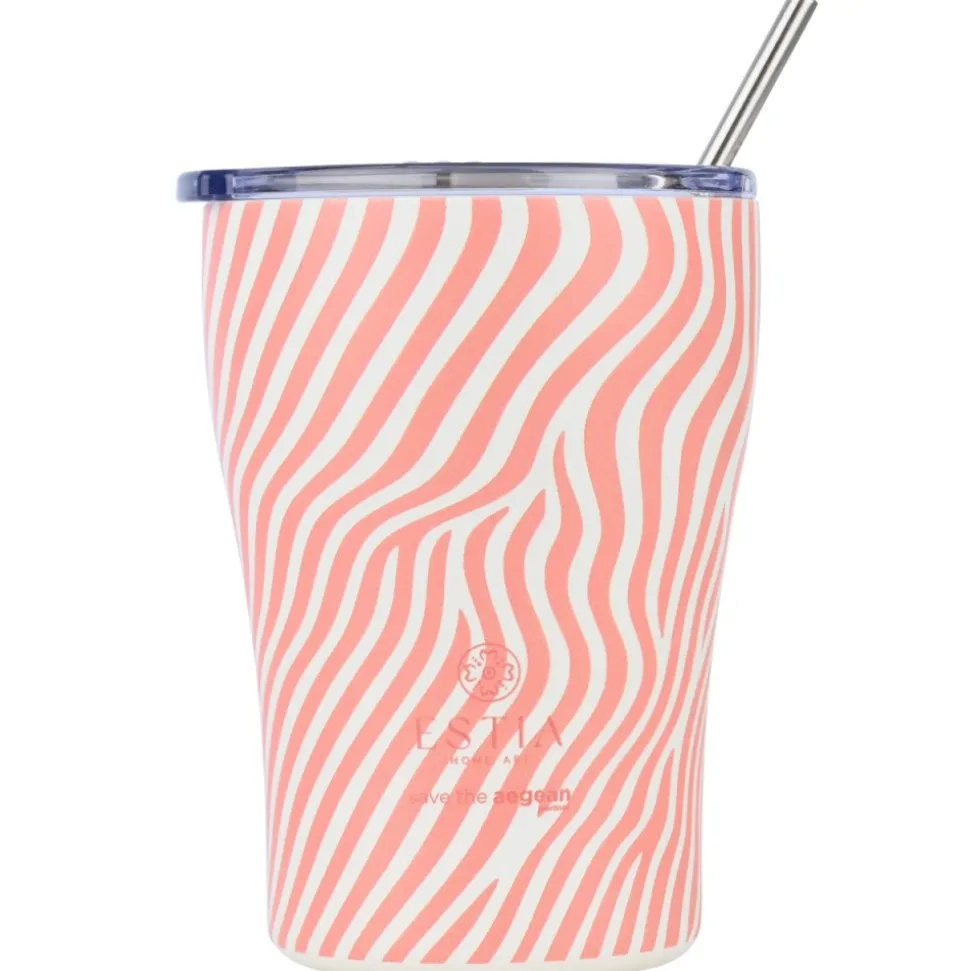 Kubek termiczny ze słomką 350 ml Soft Ripple