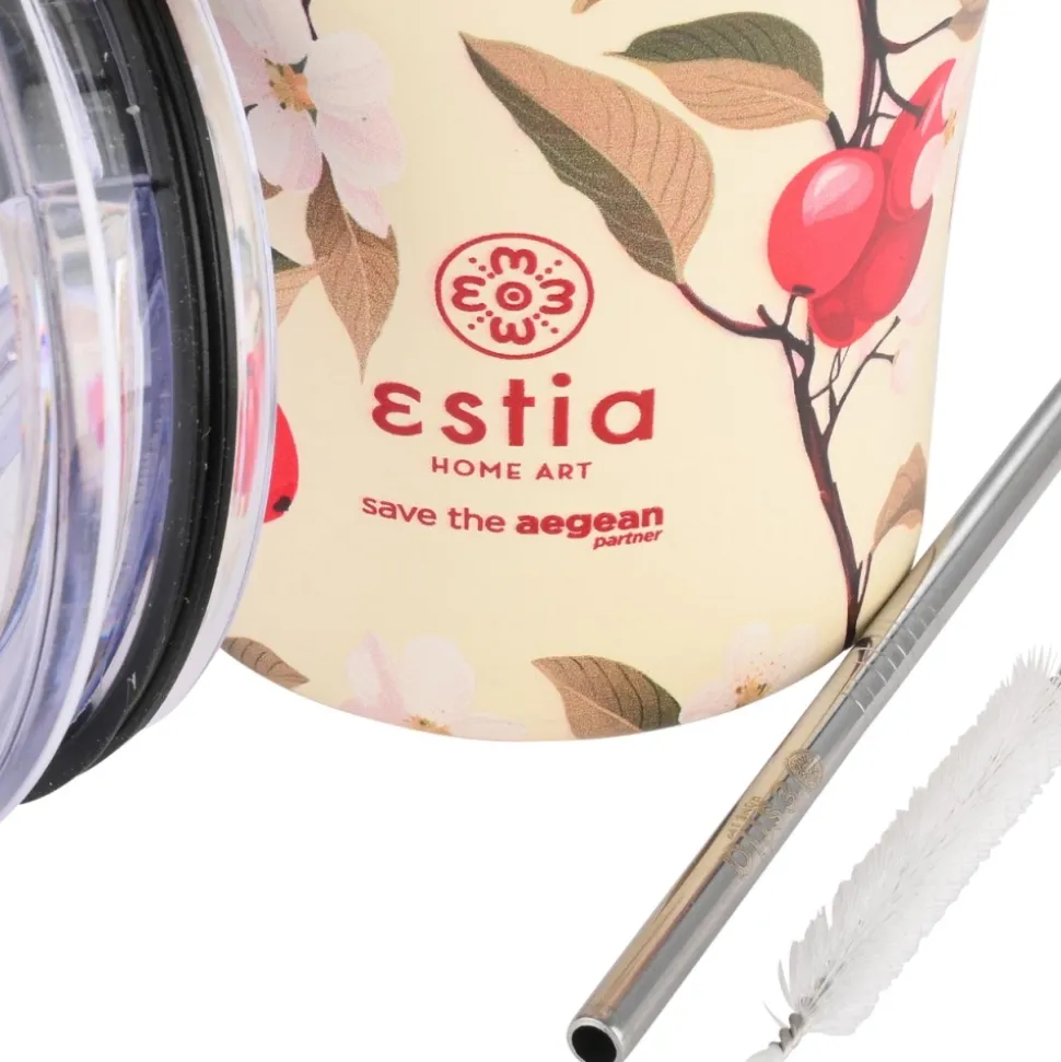 Kubek termiczny ze słomką 350 ml Sakura Whisper