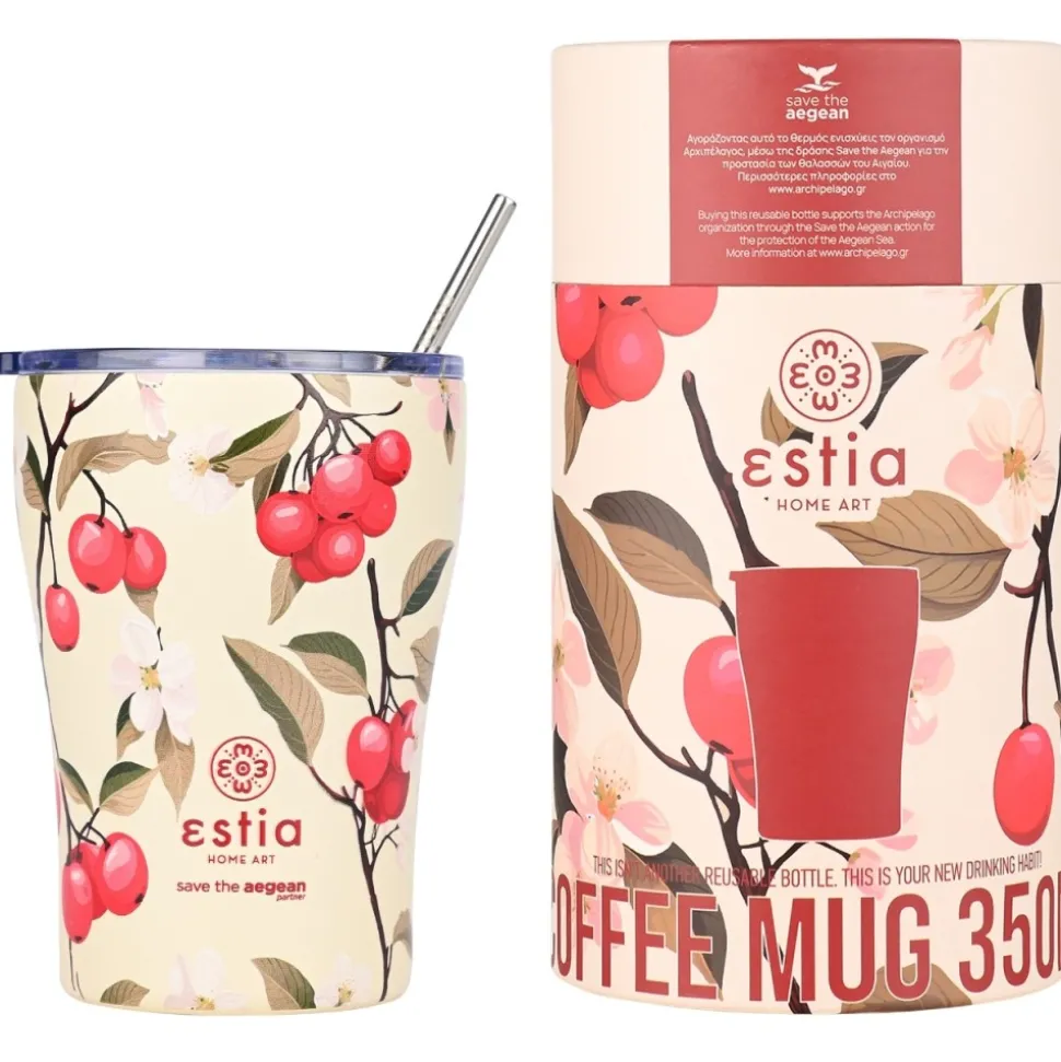 Kubek termiczny ze słomką 350 ml Sakura Whisper