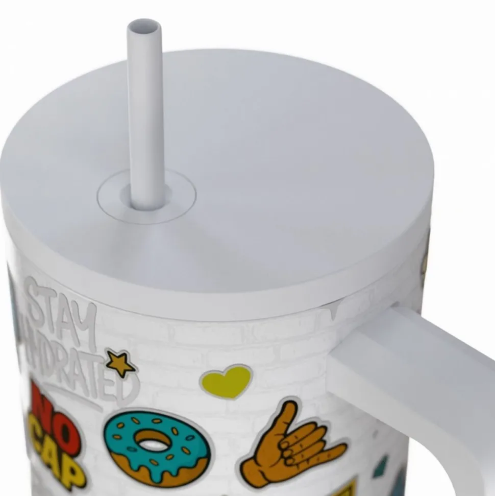 Kubek termiczny ze słomką 900 ml Urban Vibes