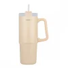 Kubek termiczny ze słomką 900 ml beż