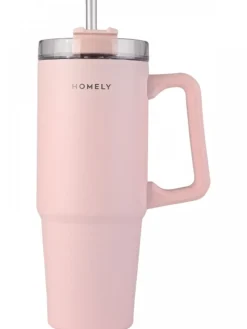 Kubek termiczny ze słomką 900 ml Rose Quartz