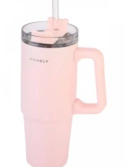 Kubek termiczny ze słomką 900 ml Rose Quartz