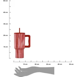 Kubek termiczny ze słomką 900 ml Viva Stripe