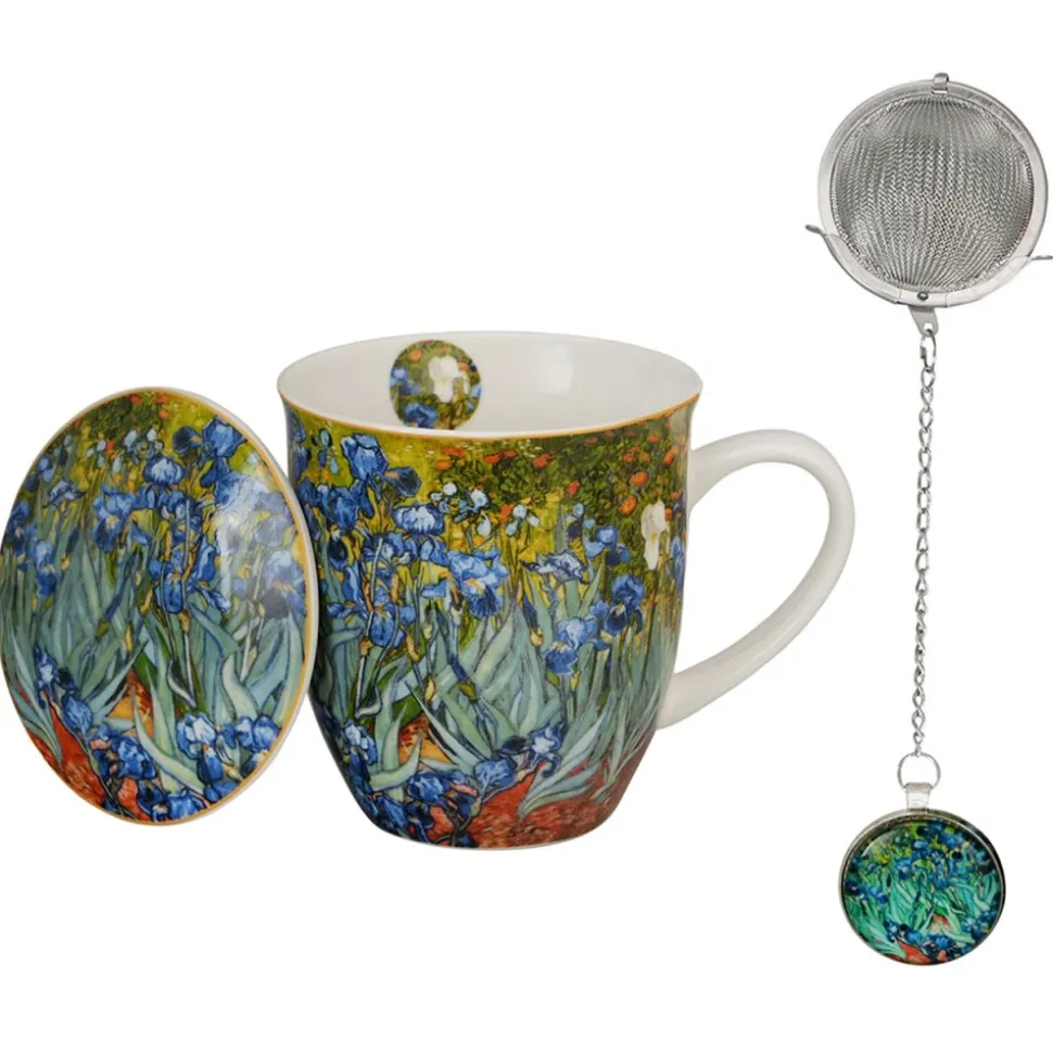 Kubek z zaparzaczem i zawieszka IRISES Van Gogh 400 ml