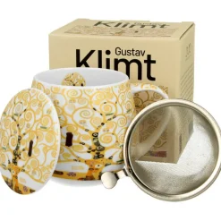 Kubek z zaparzaczem Klimt Ecru Tree Of Life 430 ml