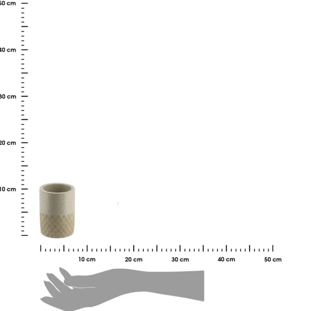 Kubek łazienkowy LAGO grawerowany beżowy * TENDANCE Discount