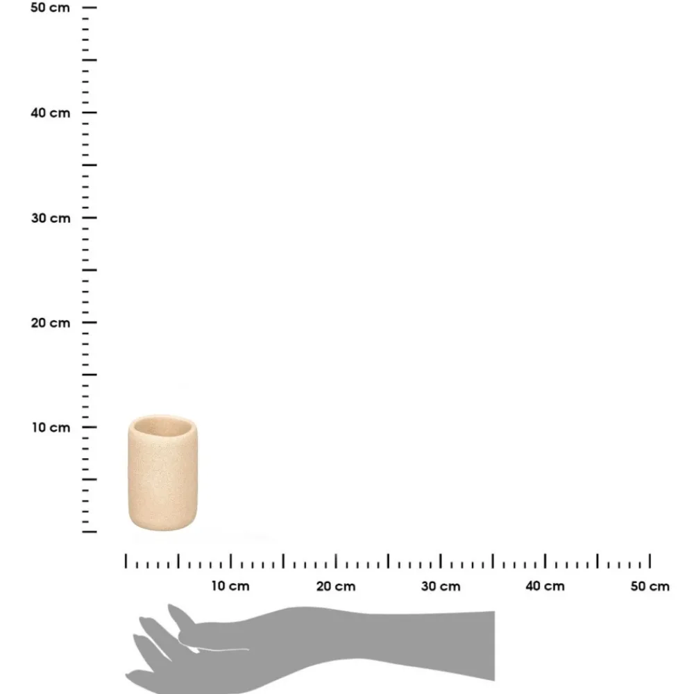 Kubek łazienkowy polyresin piaskowy * BERILO