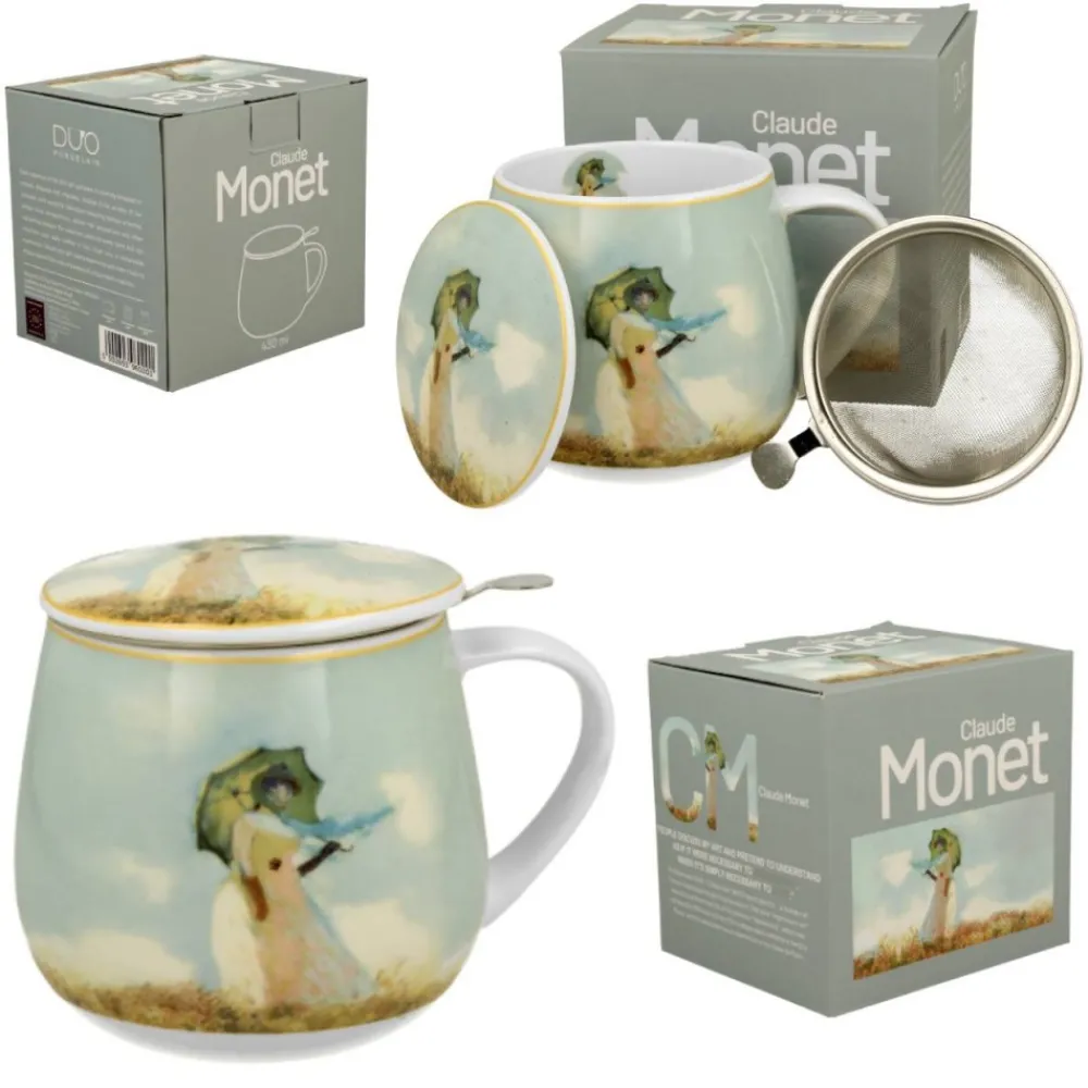 Kubek baryłka z zaparzaczem Monet Woman with Parasol 430 ml * Duo Discount