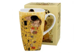 Kubek kwadratowy Klimt THE KISS ECRU 650 ml * Duo Outlet