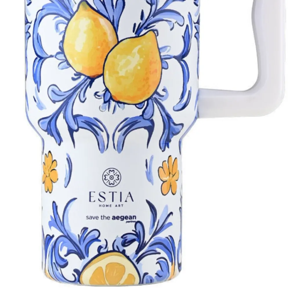 Kubek termiczny ze słomką 900 ml Amalfi Coast * Estia New