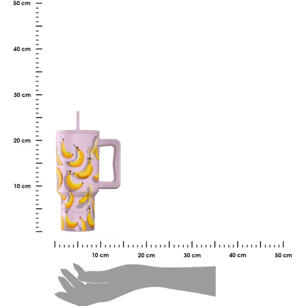 Kubek termiczny ze słomką 900 ml Banana Mood * Estia Hot