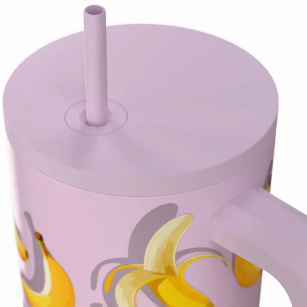 Kubek termiczny ze słomką 900 ml Banana Mood * Estia Hot