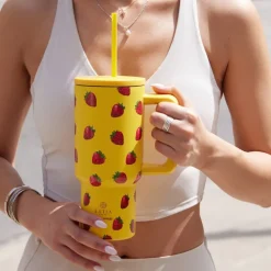 Kubek termiczny ze słomką 900 ml Berry Bright * Estia Online