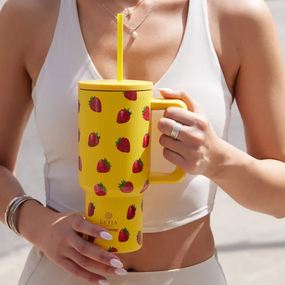 Kubek termiczny ze słomką 900 ml Berry Bright * Estia Online