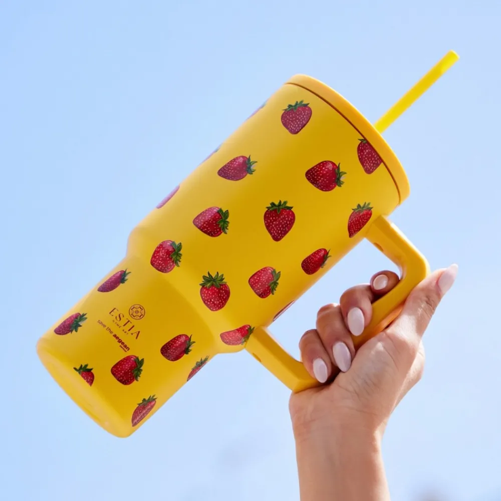 Kubek termiczny ze słomką 900 ml Berry Bright * Estia Online