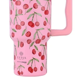 Kubek termiczny ze słomką 900 ml Cherry Rose * Estia Discount