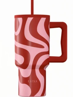 Kubek termiczny ze słomką 900 ml Coral Waves * Estia Discount