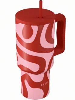 Kubek termiczny ze słomką 900 ml Coral Waves * Estia Discount
