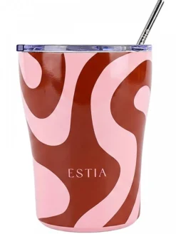 Kubek termiczny ze słomką 350 ml Coral Waves * Estia Online