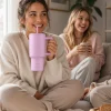 Kubek termiczny ze słomką 900 ml Lavender * Estia Discount