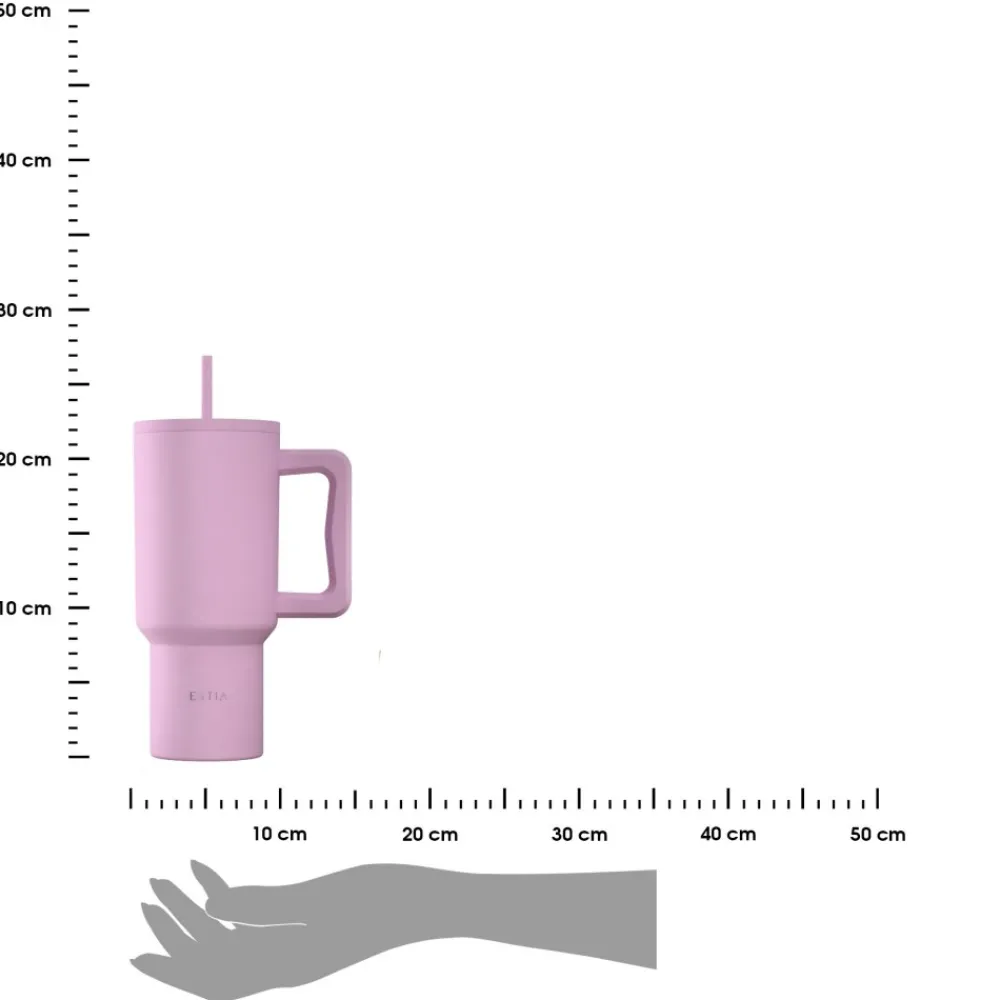 Kubek termiczny ze słomką 900 ml Lavender * Estia Discount